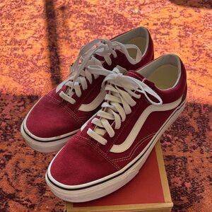 Vans Rumba Red and White Old Skool Sneakers
